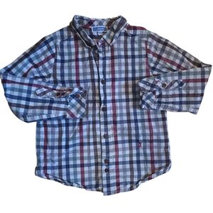 3/35$ Jacadi Boy Multicolor Plaid Shirt - 3T Classical Buttons Shirt